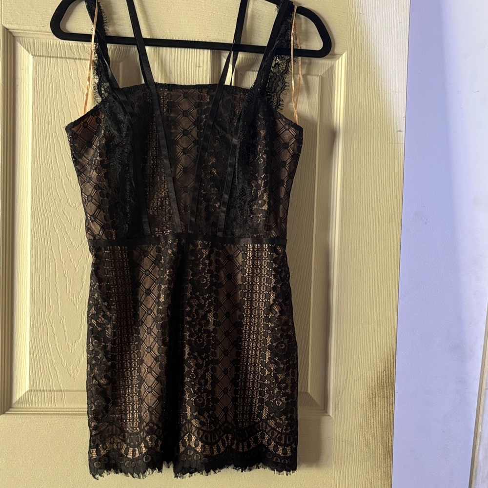 Guess Black Lace Overlay Romper